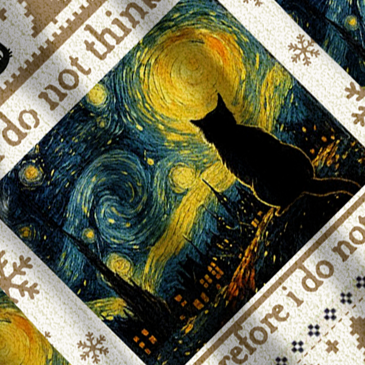 Baddiecat I Do Not Think Therefore I Do Not Am Christmas Ugly Sweatshirt