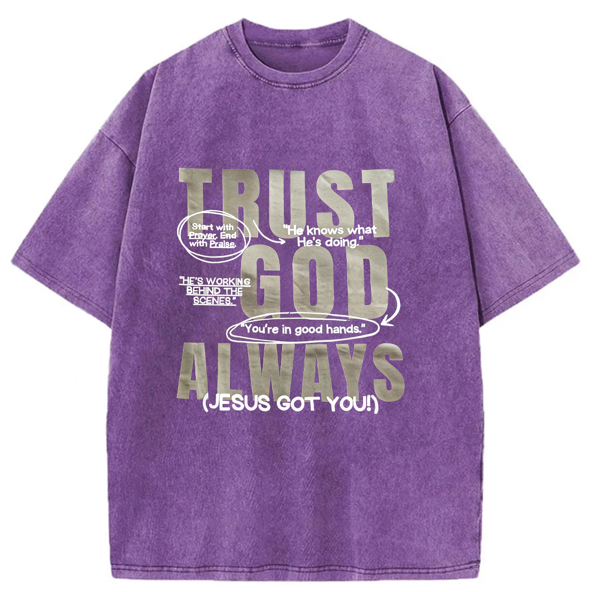 Tokyoviva Trust God Always Washed T-shirt