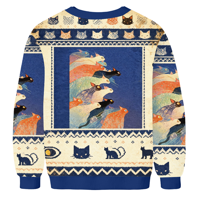 Baddiecat Japanese Colorful Cats Ugly Sweatshirt