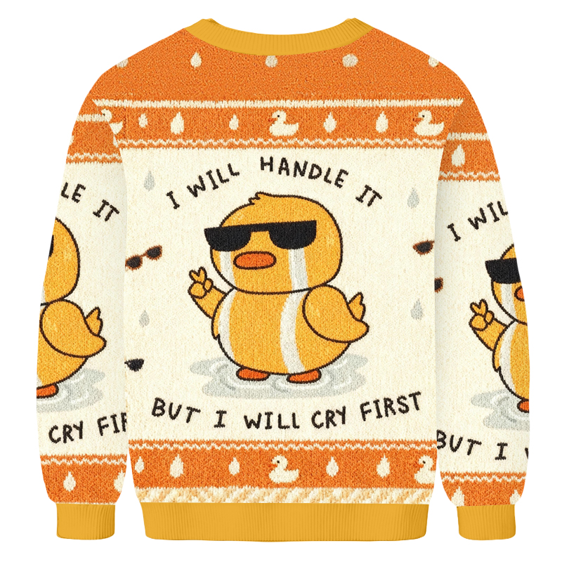 Baddiecat I Will Handle It Christmas Ugly Sweatshirt