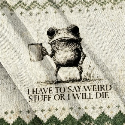 Baddiecat Frog I Have To Say Weird Stuff Or I'll Die Christmas Ugly Sweatshirt