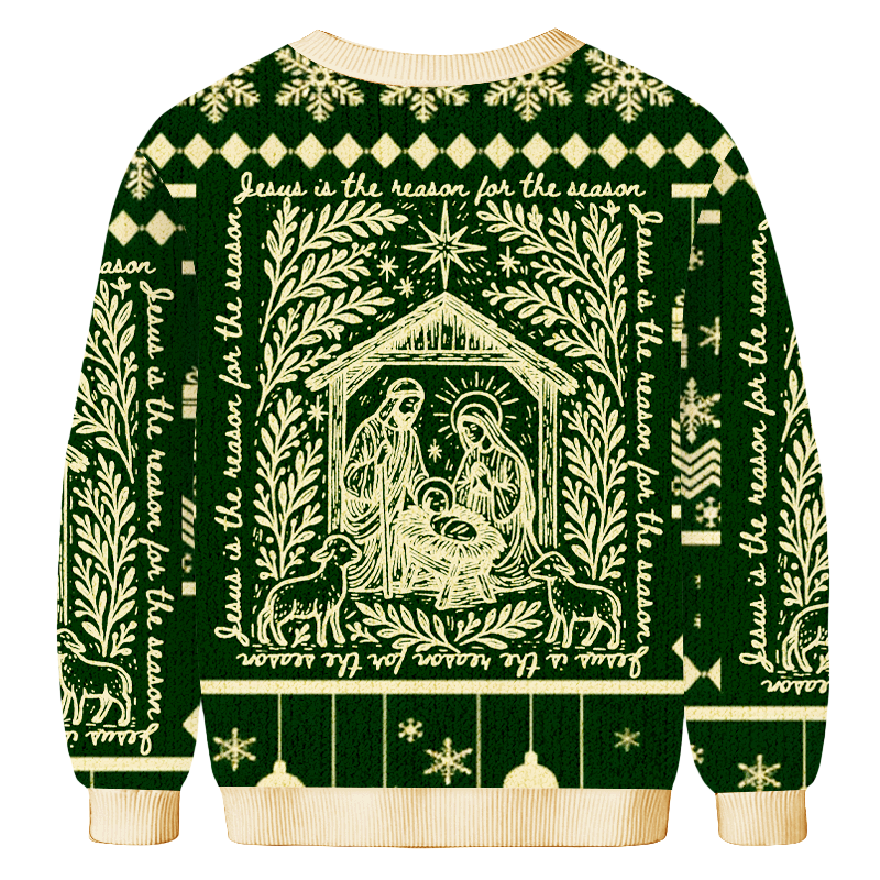 Baddiecat Jesus Was Born In This Season Christmas Ugly Sweatshirt