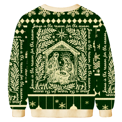 Baddiecat Jesus Was Born In This Season Christmas Ugly Sweatshirt