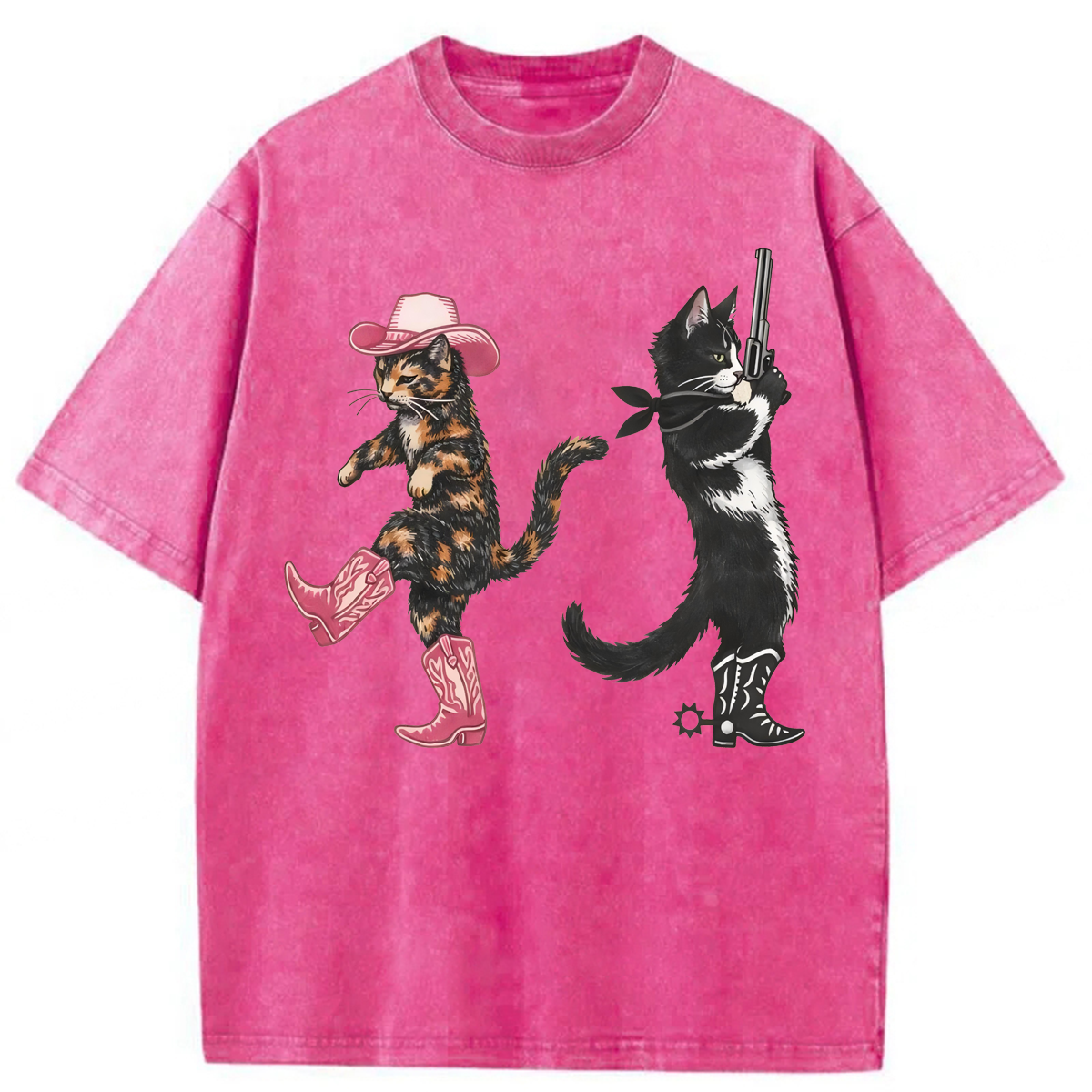 Tokyoviva Western Cats Cowgirl Washed T-shirt