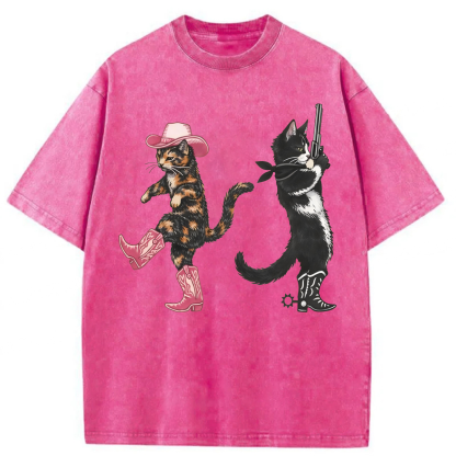 Tokyoviva Western Cats Cowgirl Washed T-shirt