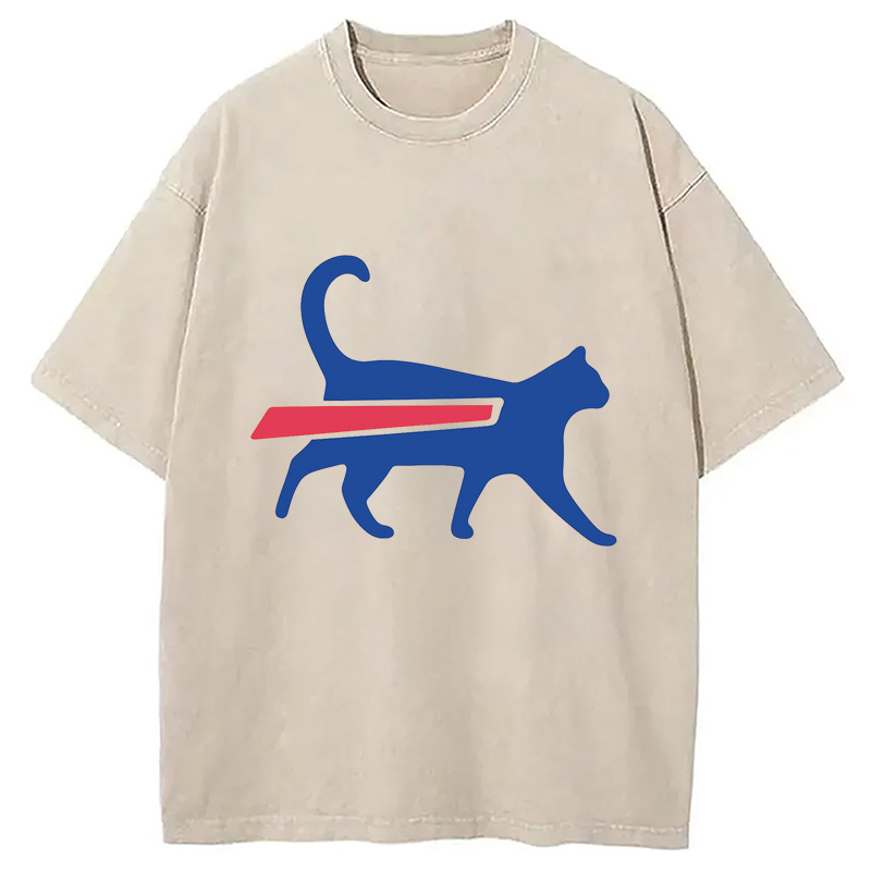 Cat-Bills is Buffalo Bills Funny Meme Washed T-Shirt