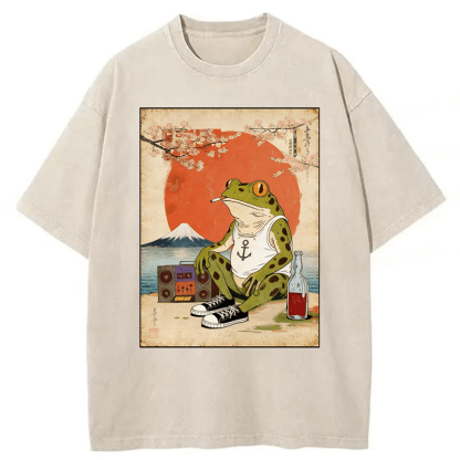 Tokyoviva Japanese Style Frog Washed T-shirt