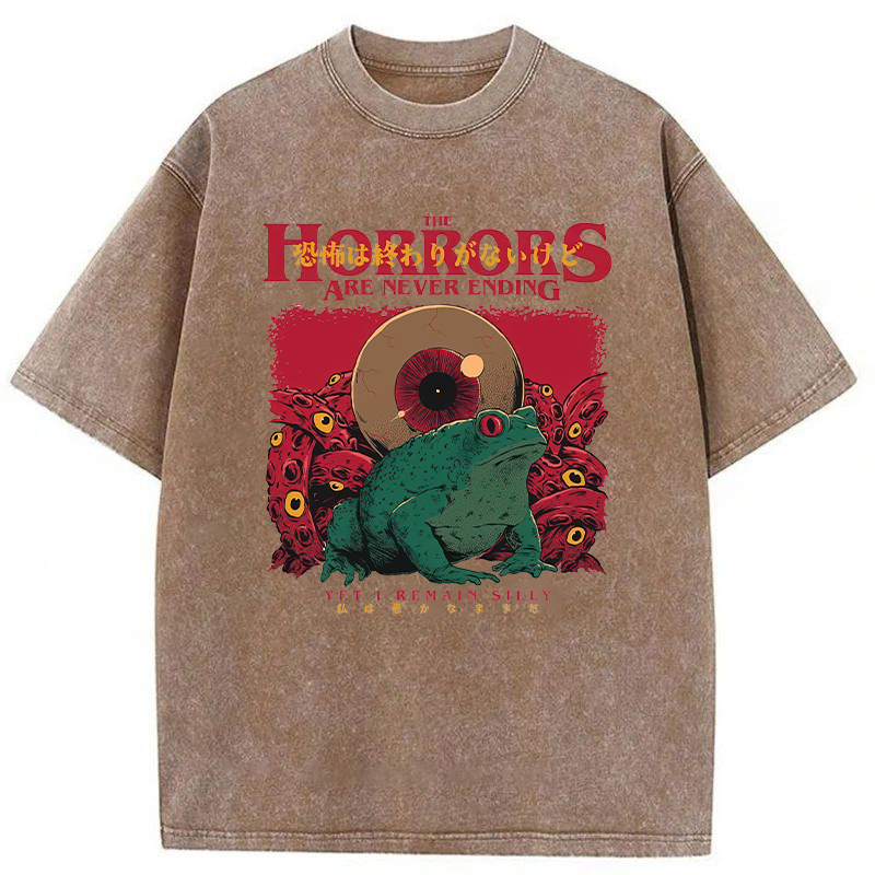 Tokyoviva Japanese Horrors Are Never Ending Frog Washed T-shirt