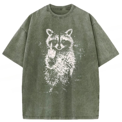 Tokyoviva Funny Sarcasm Raccoon Washed T-shirt