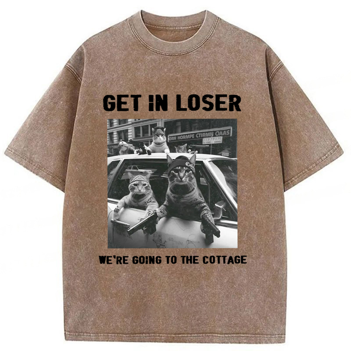 Tokyoviva Bandit Cat Washed T-shirt