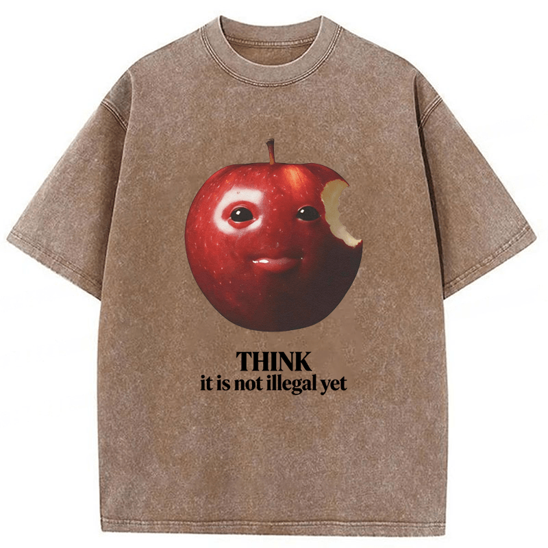 Tokyoviva Apple Think It Is Not Illegal Yet Washed T-shirt