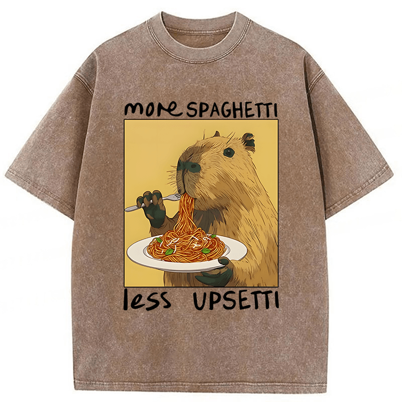 Tokyoviva Capybara Eating Pasta Washed T-shirt