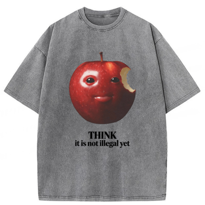 Tokyoviva Apple Think It Is Not Illegal Yet Washed T-shirt