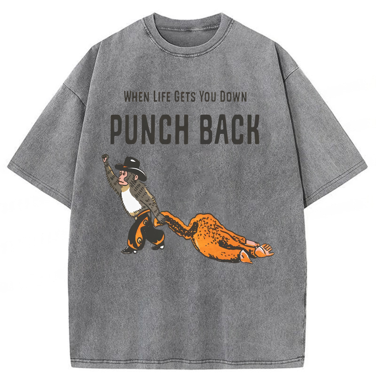 Tokyoviva When Life Gets You Down Punch Back Washed T-shirt