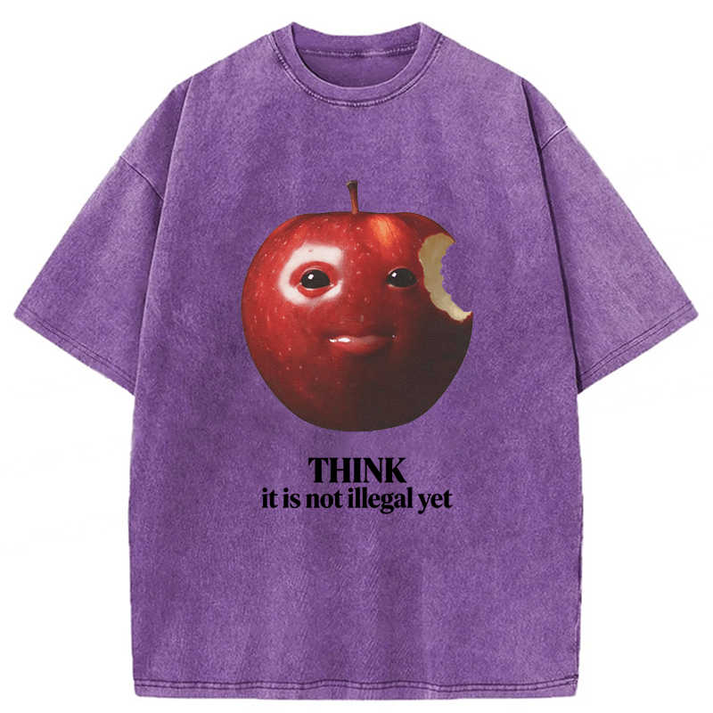 Tokyoviva Apple Think It Is Not Illegal Yet Washed T-shirt