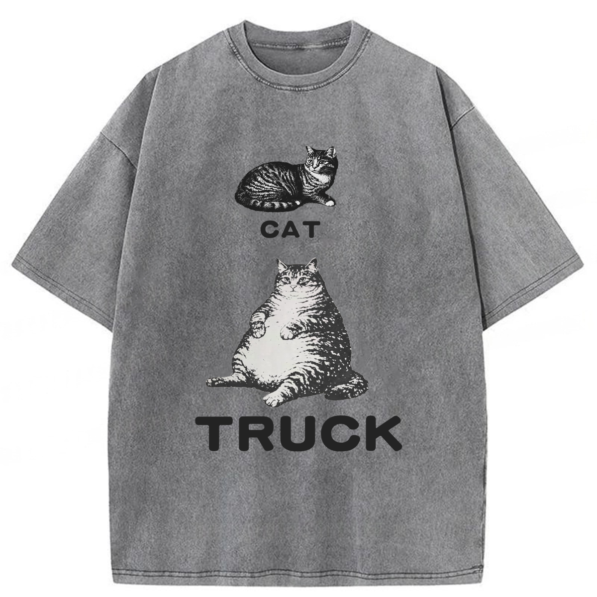 Tokyoviva Funny Cat Truck Washed T-shirt