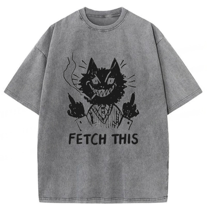 Tokyoviva Fetch This Cat Washed T-Shirt