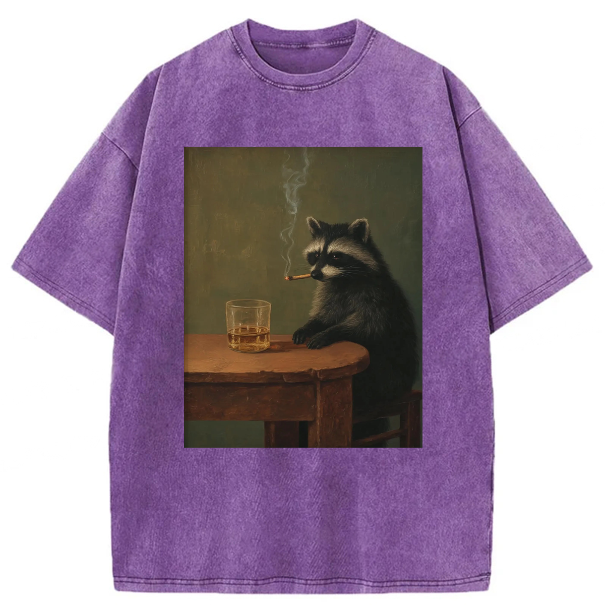 Tokyoviva Smoking Raccoon Graphic Washed T-shirt