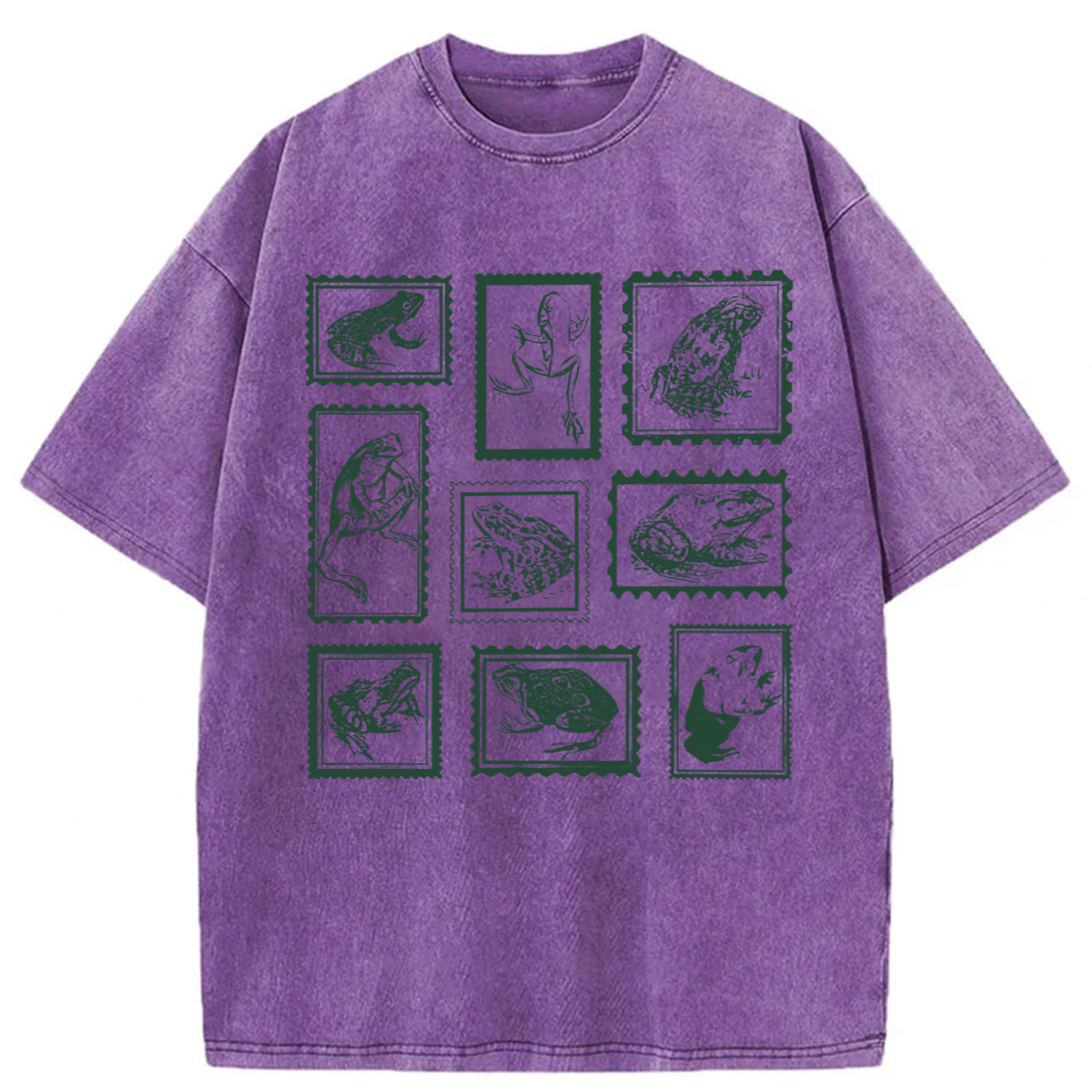 Tokyoviva Retro Frogs Stamp Washed T-shirt