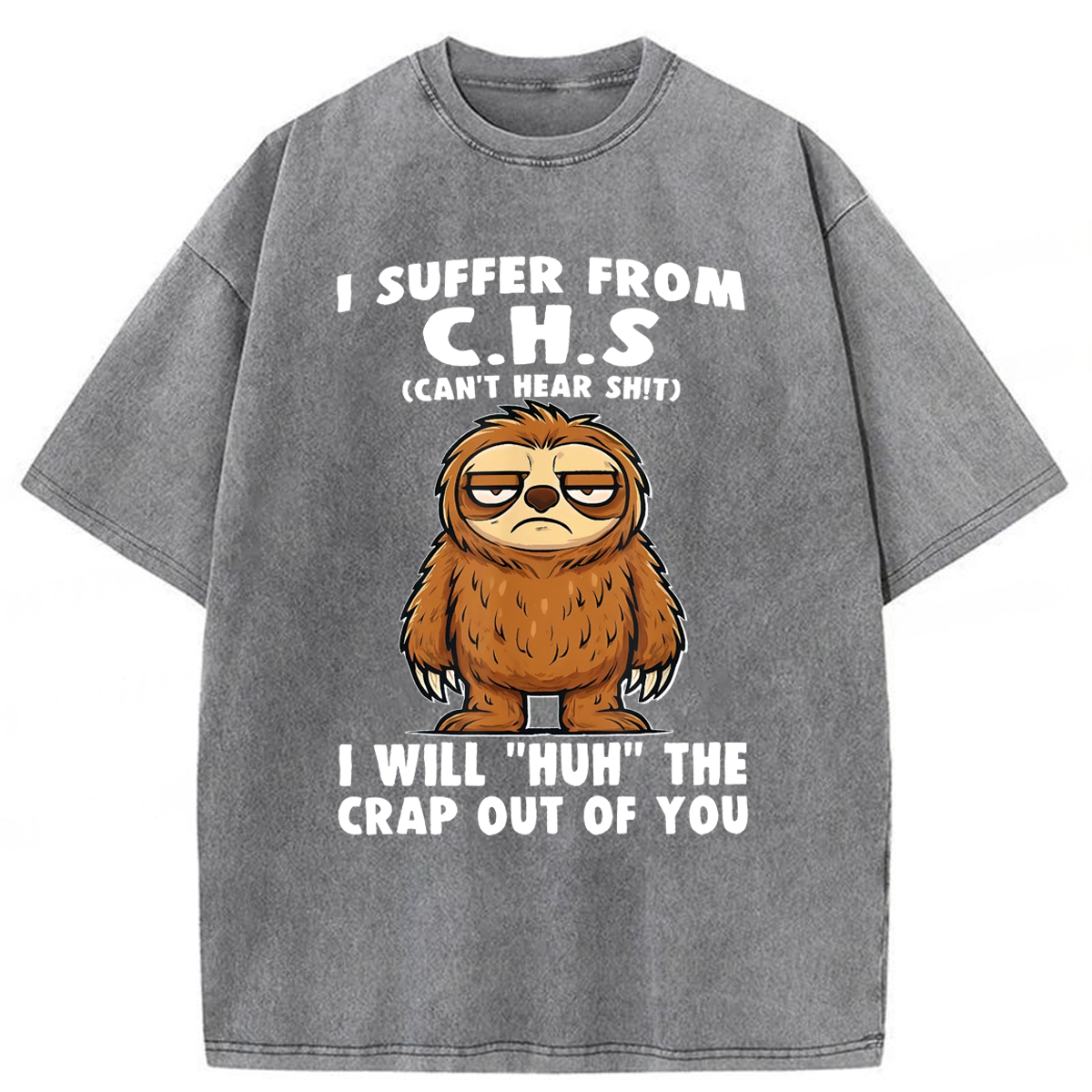 Tokyoviva Sloth Hearing Loss Humor Washed T-shirt