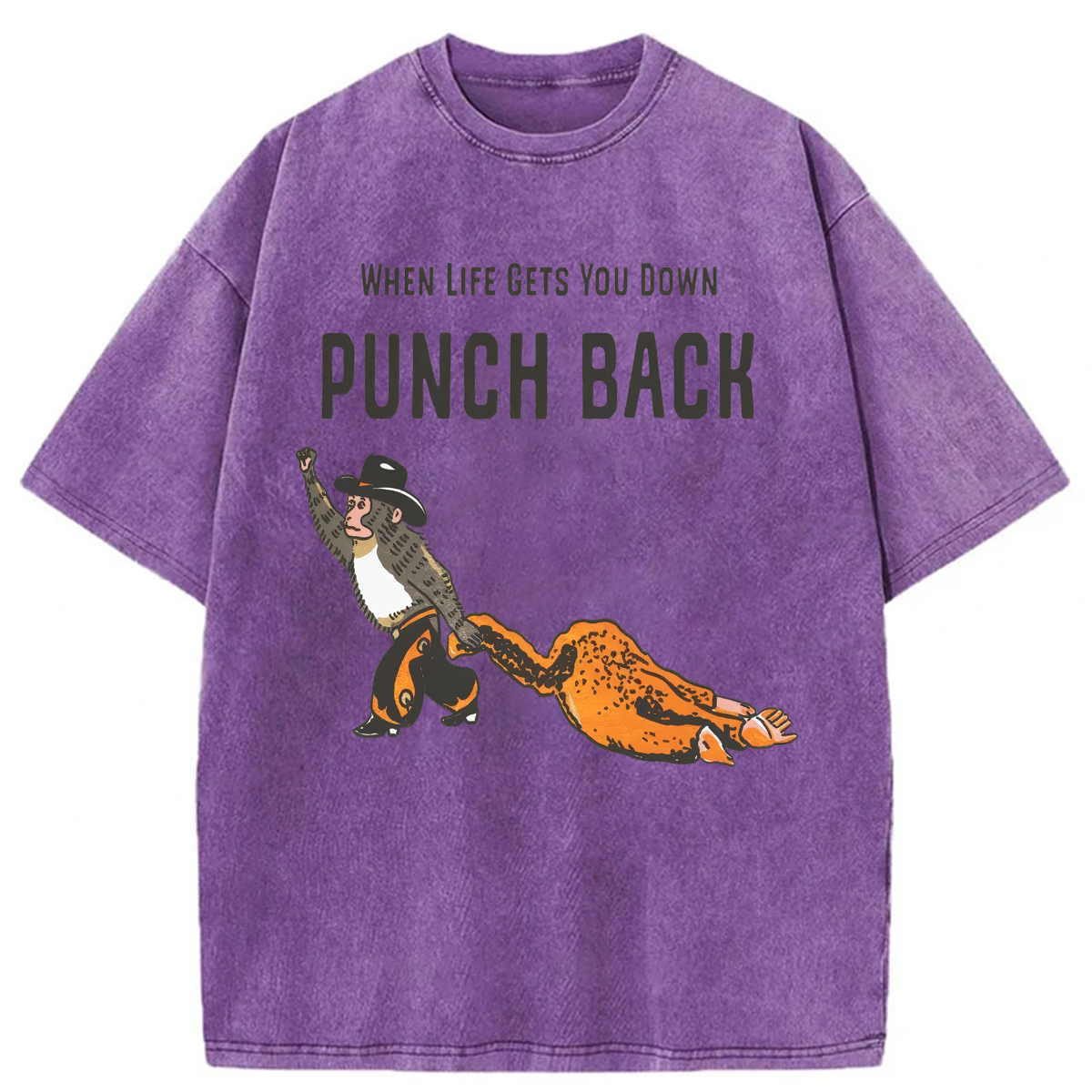 Tokyoviva When Life Gets You Down Punch Back Washed T-shirt