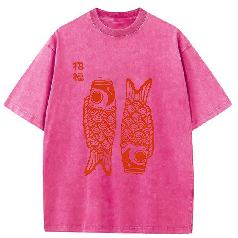Baddiecat Japanese Carp Washed T-shirt