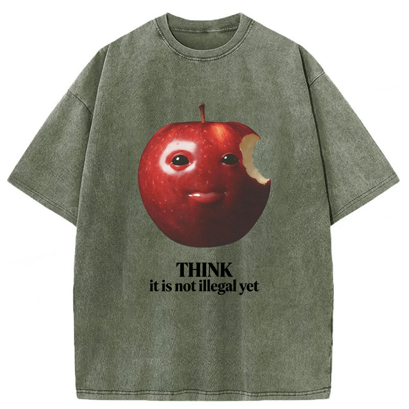 Tokyoviva Apple Think It Is Not Illegal Yet Washed T-shirt