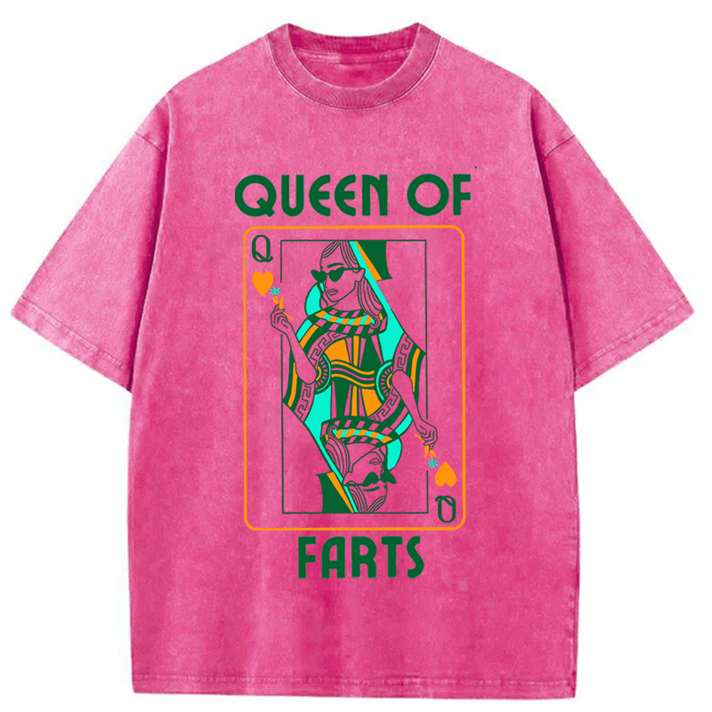 Tokyoviva Queen Of Farts Funny Washed T-shirt