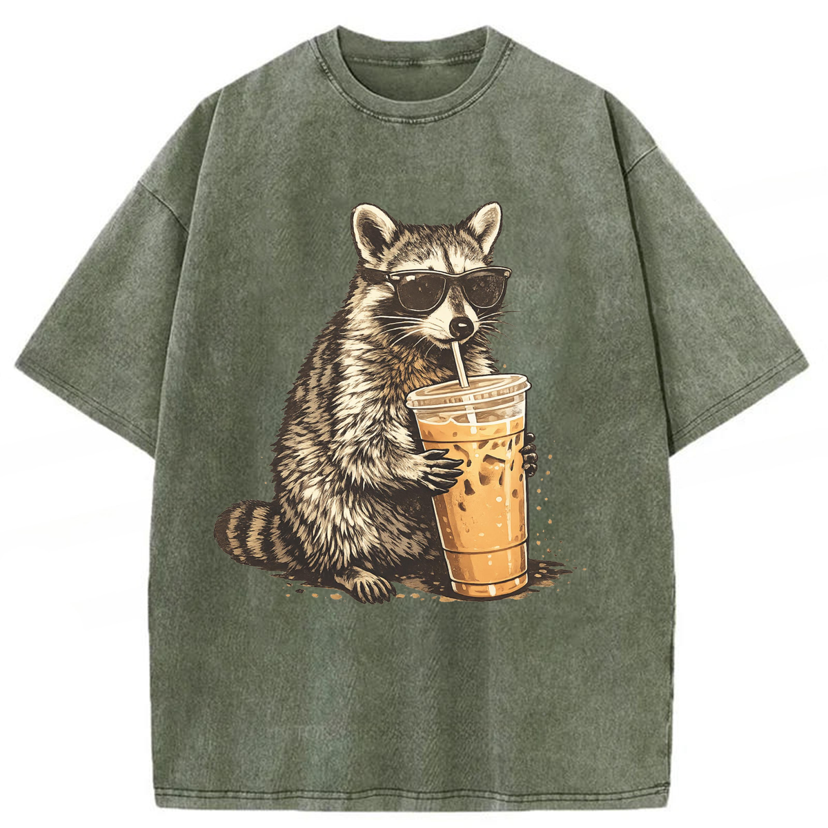 Tokyoviva Raccoon Iced Coffee Washed T-shirt