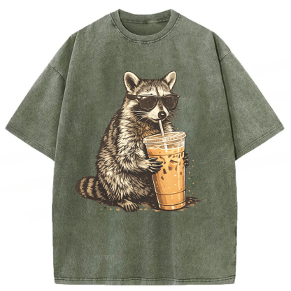 Tokyoviva Raccoon Iced Coffee Washed T-shirt