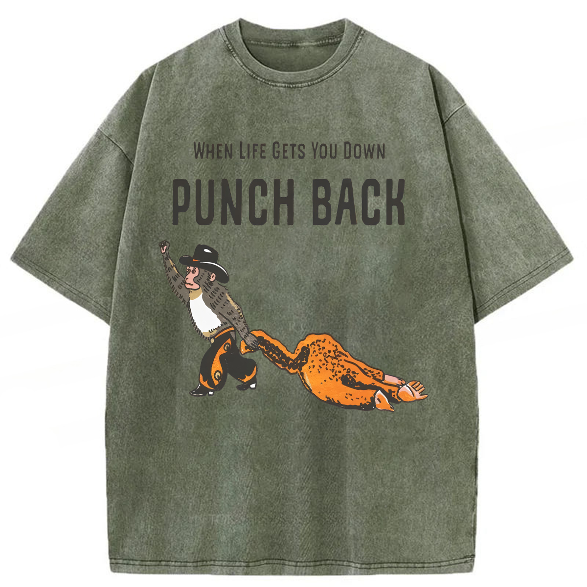 Tokyoviva When Life Gets You Down Punch Back Washed T-shirt