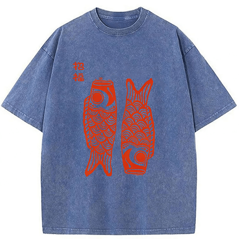 Baddiecat Japanese Carp Washed T-shirt