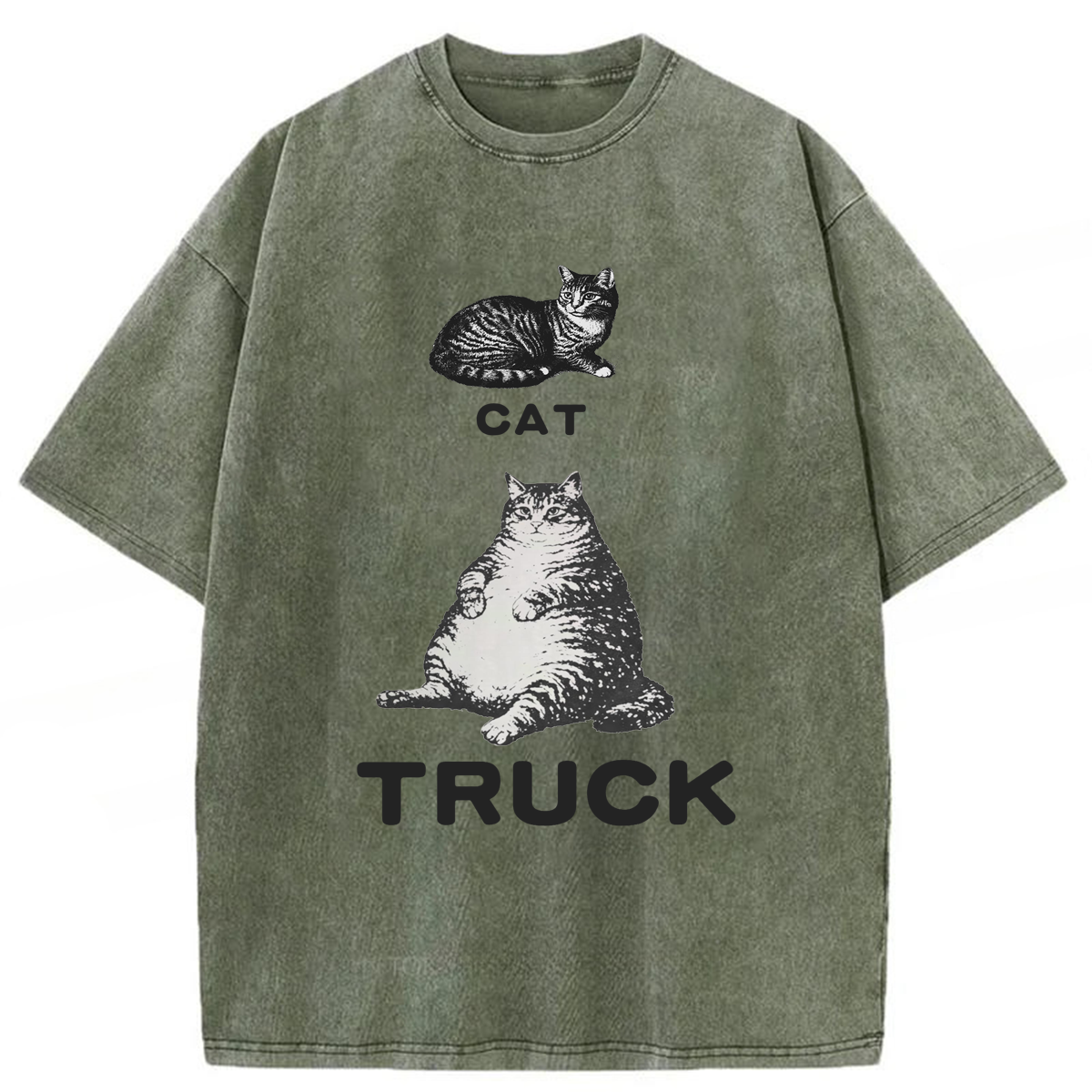 Tokyoviva Funny Cat Truck Washed T-shirt