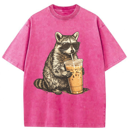 Tokyoviva Raccoon Iced Coffee Washed T-shirt