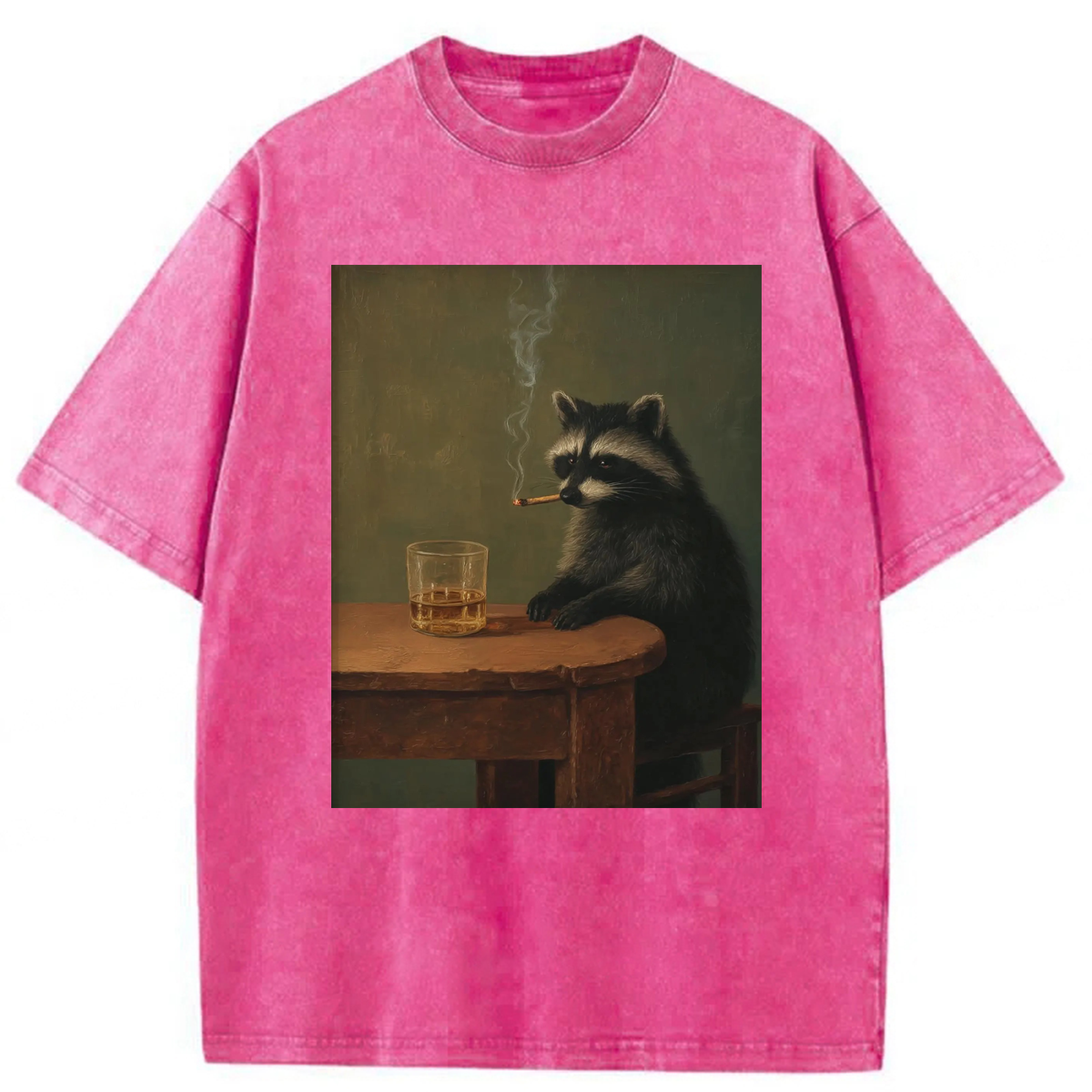 Tokyoviva Smoking Raccoon Graphic Washed T-shirt