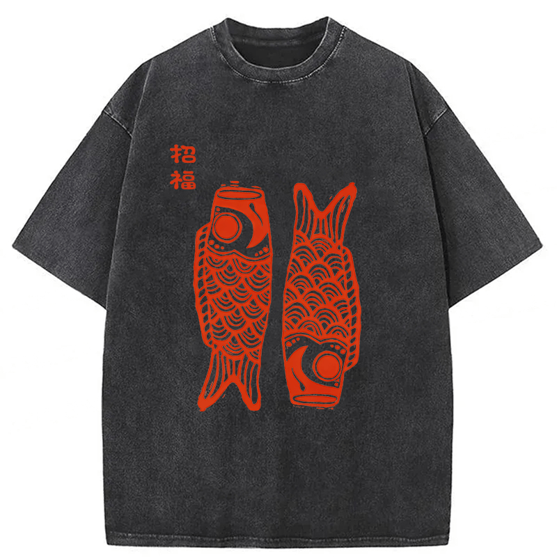 Baddiecat Japanese Carp Washed T-shirt