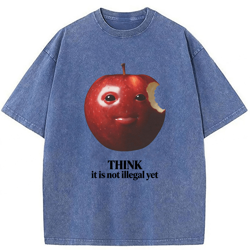 Tokyoviva Apple Think It Is Not Illegal Yet Washed T-shirt