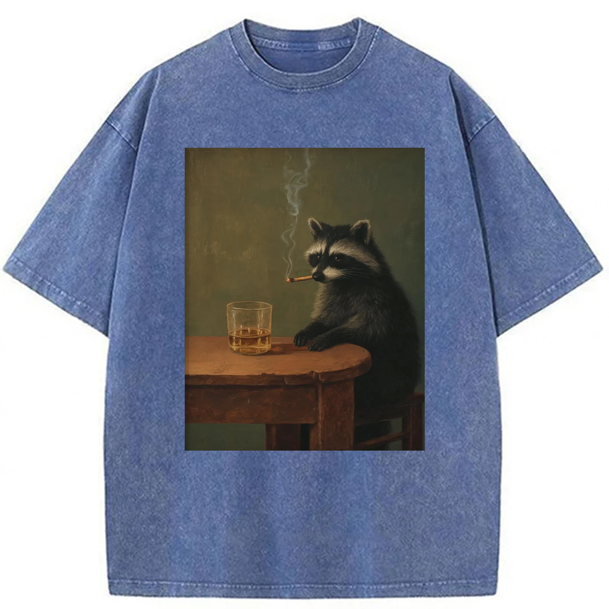 Tokyoviva Smoking Raccoon Graphic Washed T-shirt