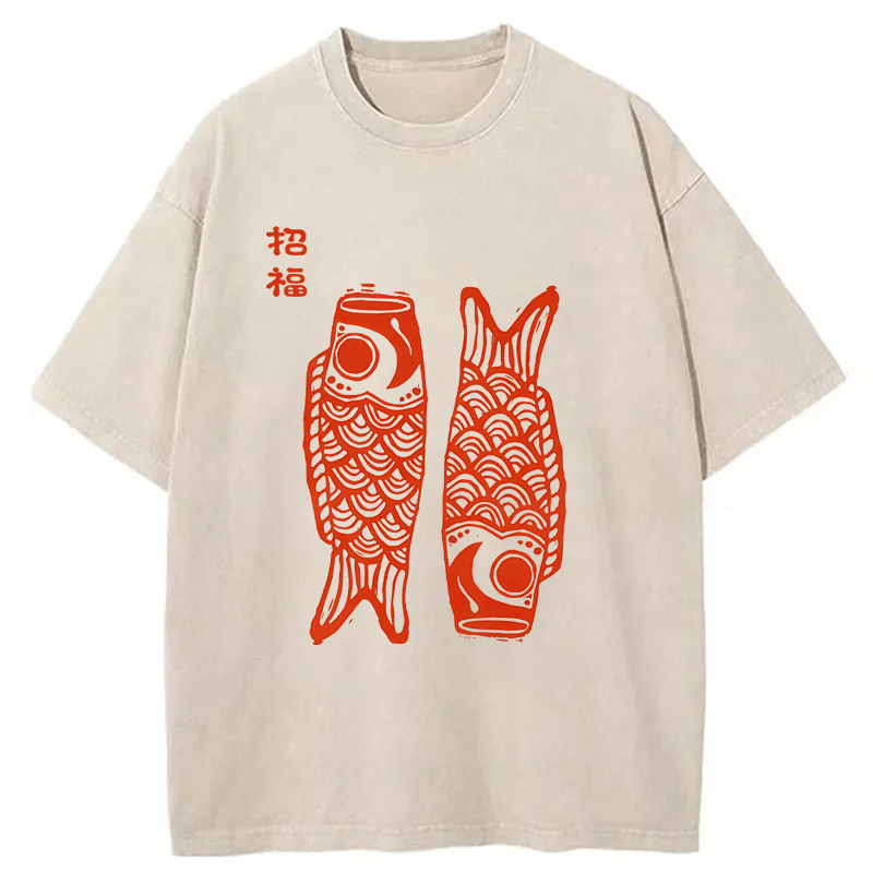 Baddiecat Japanese Carp Washed T-shirt