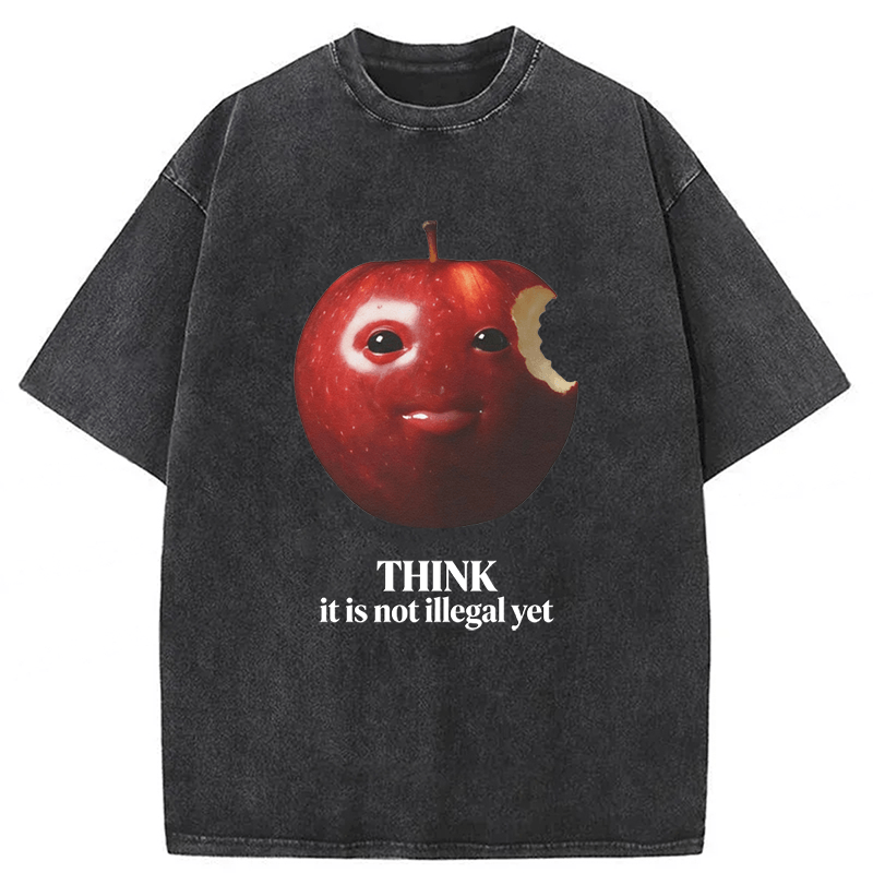 Tokyoviva Apple Think It Is Not Illegal Yet Washed T-shirt