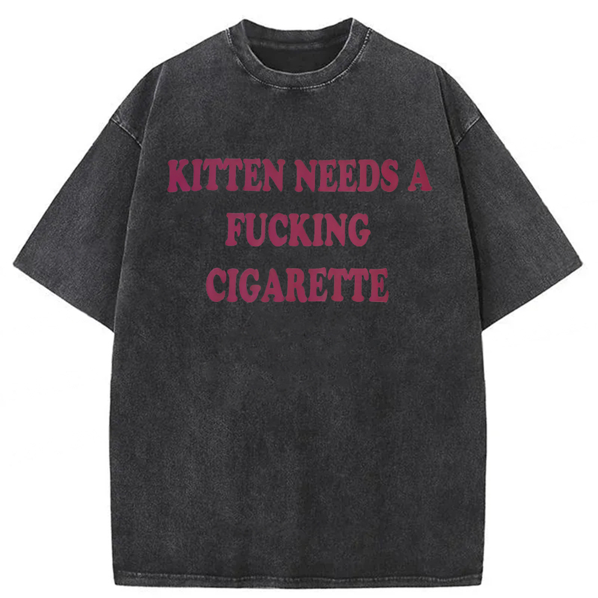 Tokyoviva Kitten Needs A Cigarette Washed T-shirt