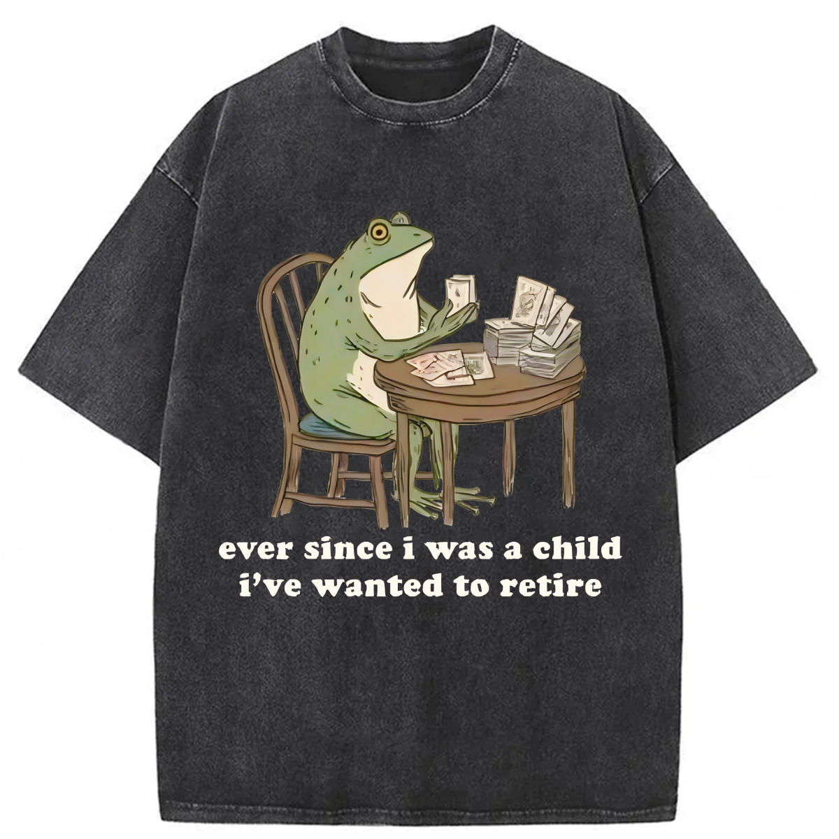 Tokyoviva Funny Frog Ever Since I Was A Child Washed T-shirt