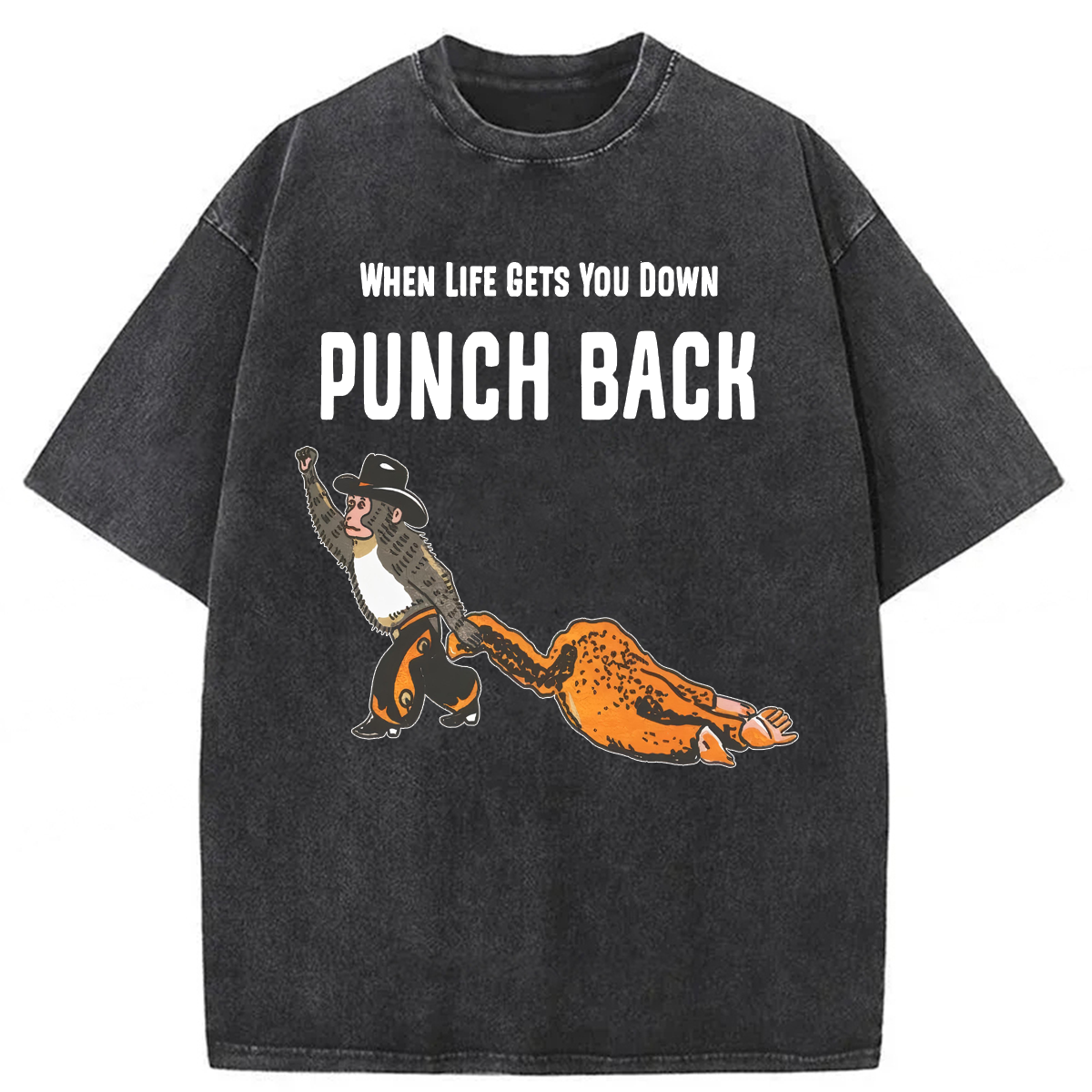 Tokyoviva When Life Gets You Down Punch Back Washed T-shirt