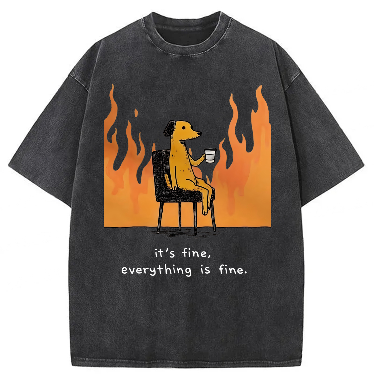 Tokyoviva It’s Fine Everything Is Fine Washed T-shirt
