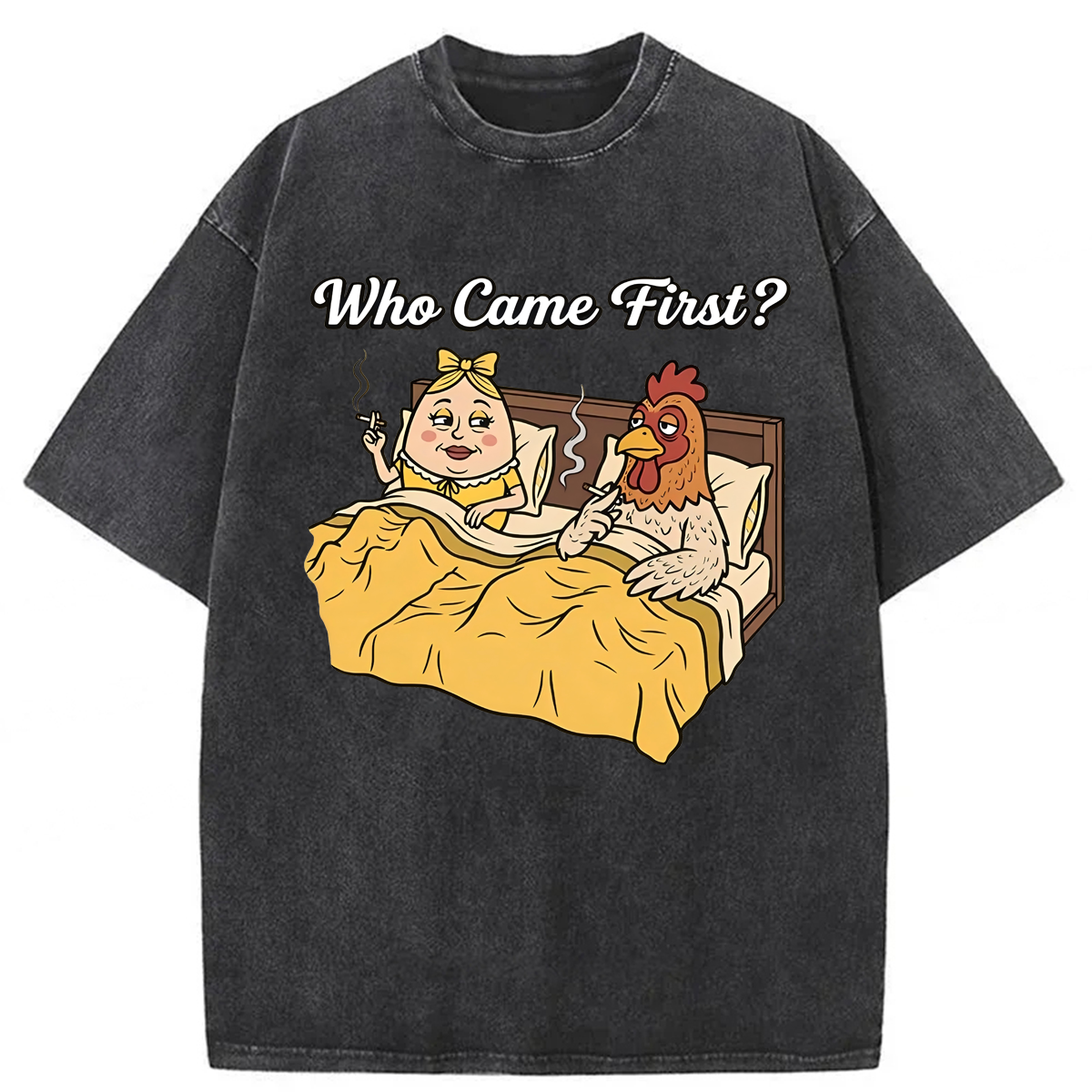 Tokyoviva Funny Who Came First Washed T-shirt