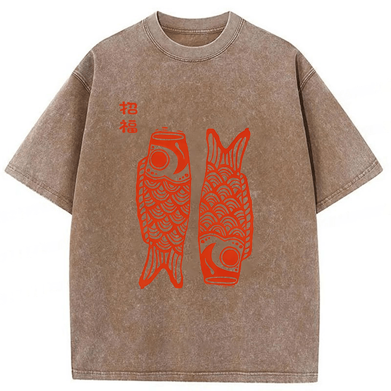 Baddiecat Japanese Carp Washed T-shirt