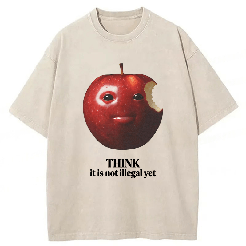 Tokyoviva Apple Think It Is Not Illegal Yet Washed T-shirt