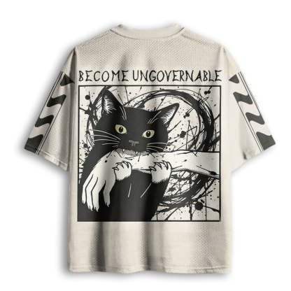 Baddiecat Black Cat Biting Mesh Jersey