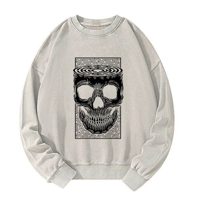Horror Skull Washed Sweatshirt