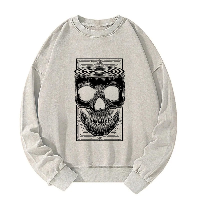 Horror Skull Washed Sweatshirt